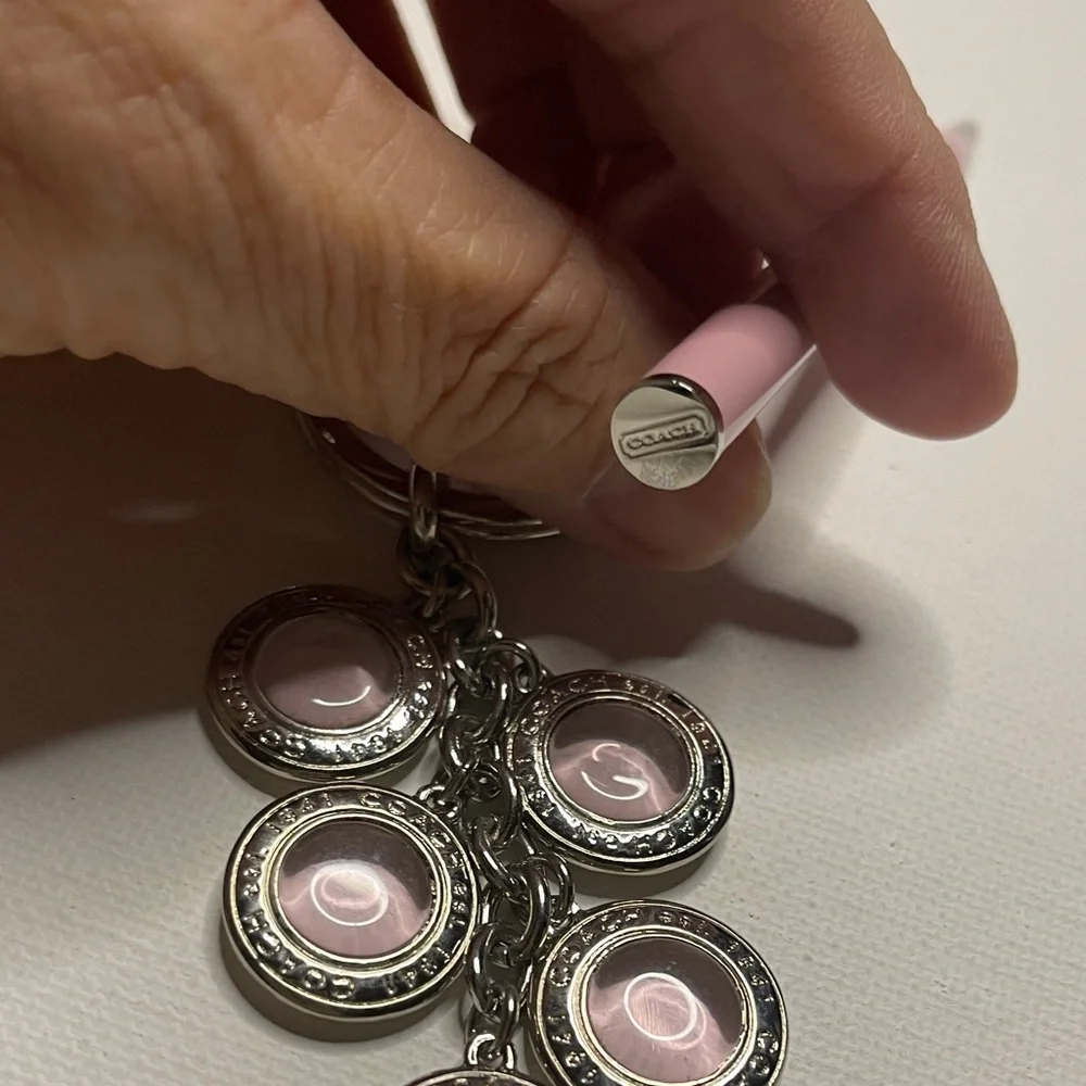 Coach Pink Keychain with Silver Accents and a Pink Coach Pen - Picture 4 of 5